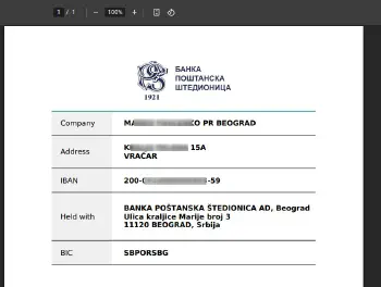 Пример PDF файла с данными для свифта