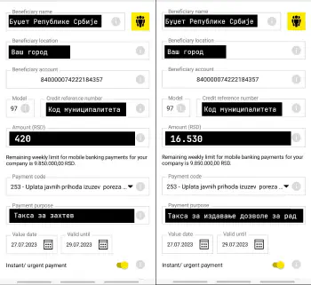 Пример оплаты пошлин через приложение райфа. 2025 год.